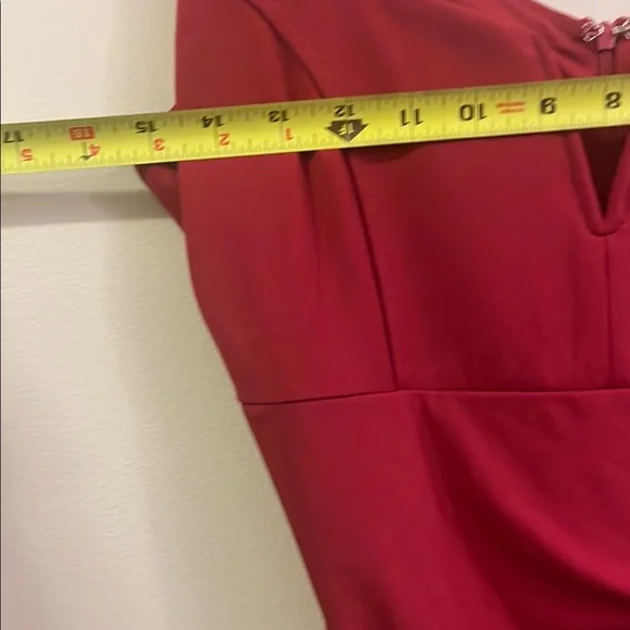 Red Ruched Bodycon Dress (S/P) - Picture 9 of 9